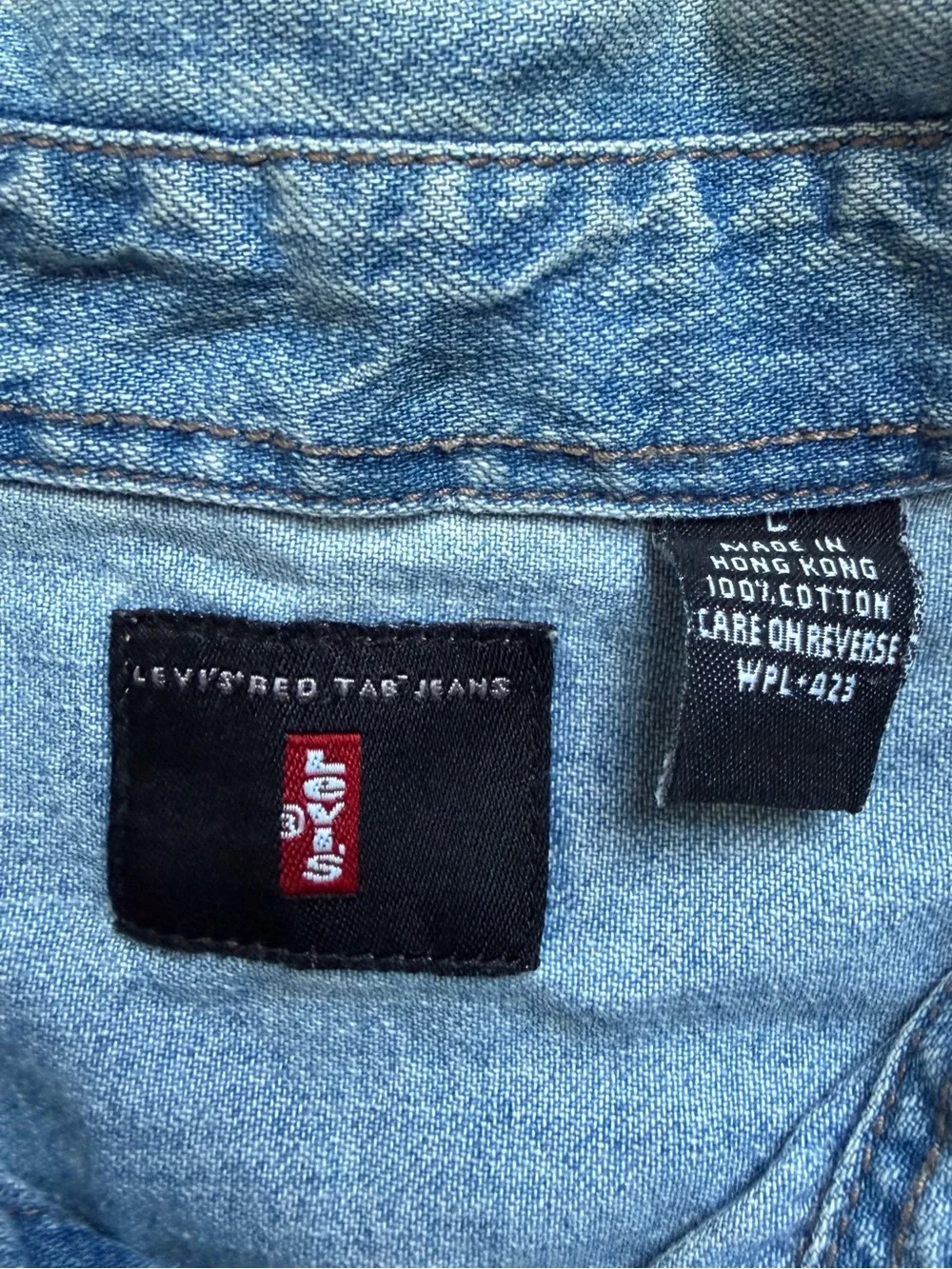Levi’s Red Tab Denim Button Up Shirt Men’s L Oversized Vintage 90s Grunge